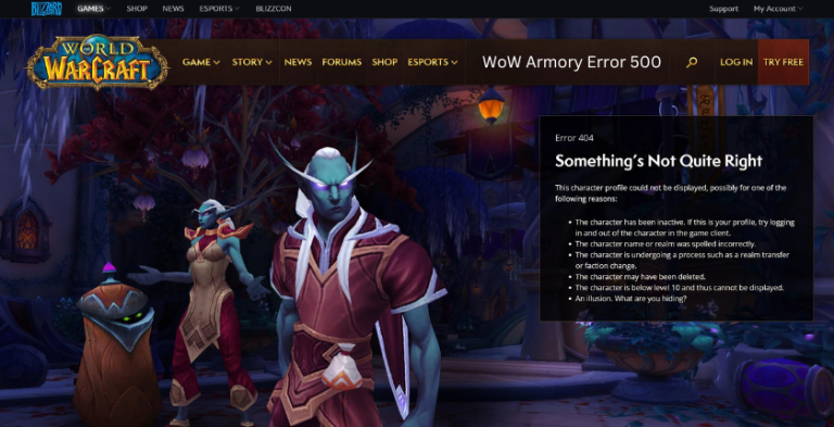 WoW Armory Error 500: Everything You Need to Know